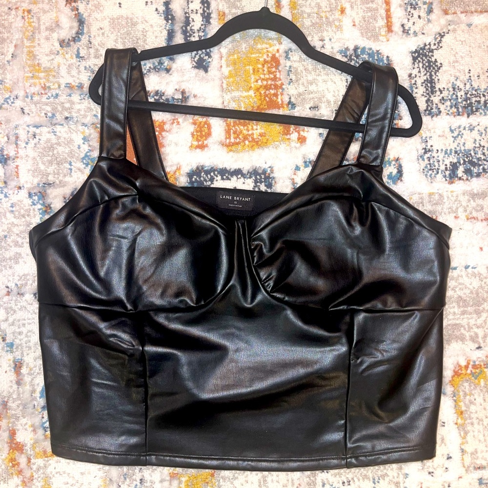 Fitted Sweetheart Bustier Faux-Leather Top